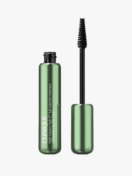 Clinique High Impact High-Fi Full Volume Waterproof Mascara in branded component on a light gray background