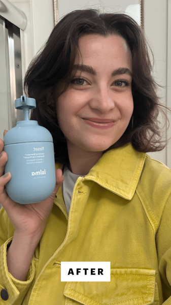 Felbin after applying the Isima Clarifying Shampoo